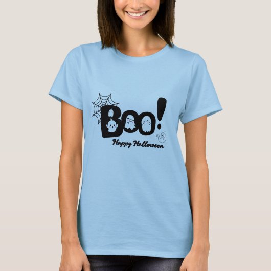 ブー!ハッピーハロウィン 女性用Tシャツ Tシャツ (正面)