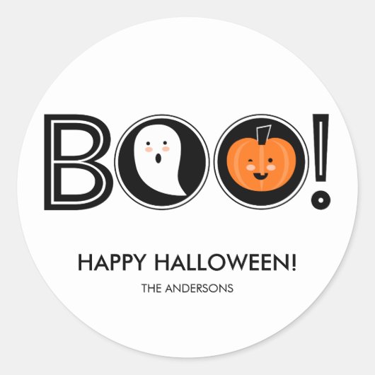 ブー!ハッピーハローウィンシール ラウンドシール (正面)