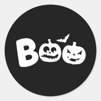 ブー!ハッピーハローウィンデザインと怖いカボチャ ラウンドシール