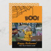ブー！ハッピーハローウィンホリデーフォトカード シーズンカード (正面/裏面)
