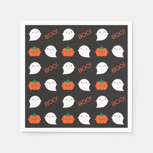 ブー！ハロウィンだ スタンダードカクテルナプキン (正面)