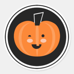 ブー!ハロウィンカボチャのステッカー ラウンドシール