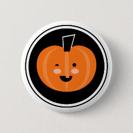 ブー!ハロウィンカボチャのピンバックボタン 缶バッジ