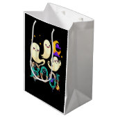 ブー！ハロウィンカワイイ不気味幽霊ハロウィン幽霊C ミディアムペーパーバッグ (正面アングル)