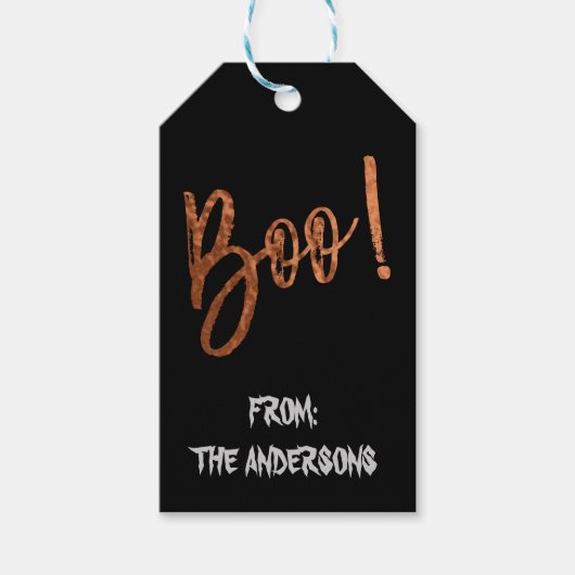 ブー!ハロウィンモダンハロウィーンギフトラベル ギフトタグ (正面)