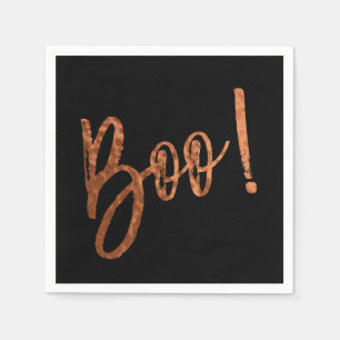 ブー！ハロウィンモダンハロウィーンナプキン スタンダードカクテルナプキン