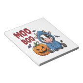 ブー ハロウィン スプーキー ゴースト 牛 ノートパッド (アングル)