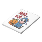 ブー ハロウィン スプーキー ゴースト 牛 ノートパッド (回転)