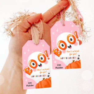 ブー！ハロウィーンかわいい幽霊トリートカバーお気に入り ギフトタグ