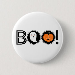 ブー!ハロウィーンのピンバックボタン 缶バッジ