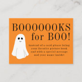 ブー・ハロウィーンの赤ちゃんシャワー用の本 エンクロージャーカード (正面)