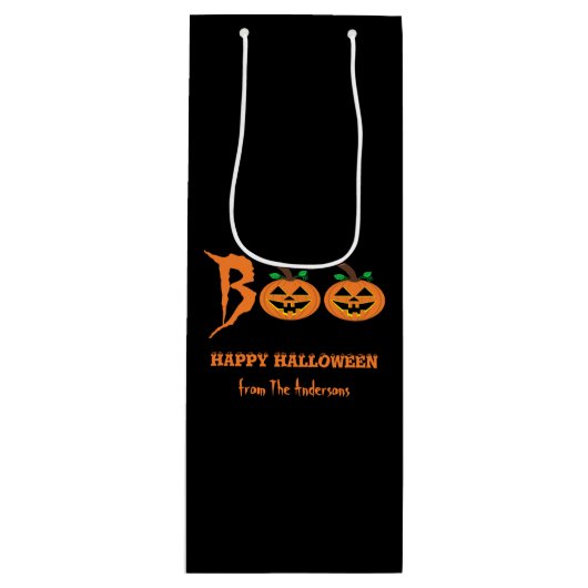 ブー！ハロウィーンパンプキンス抱き枕 ワインギフトバッグ (正面)