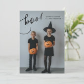 ブー!ハロウィーンフォトカード – ポートレート 案内状 (スタンド正面)