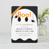 ブー！ハロウィーン幽霊かわいいバーチャル誕生日 招待状 (スタンド正面)