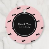 ブー！ハロウィーン幽霊ガールピンク水玉模様 フェイバータグ (裏面)