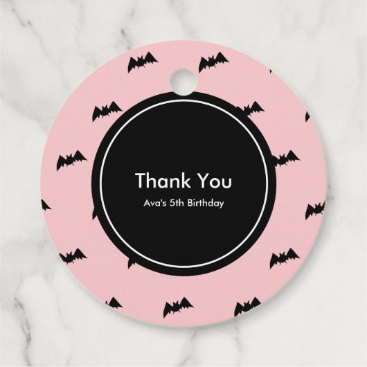 ブー！ハロウィーン幽霊ガールピンク水玉模様 フェイバータグ (裏面)