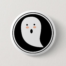 ブー!ハロウィーン幽霊ピンバックボタン 缶バッジ
