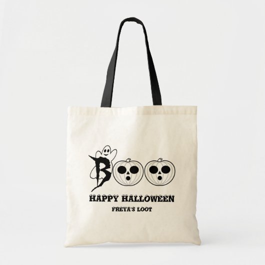 ブー!ハロウィーン幽霊ルートバッグ トートバッグ (正面)