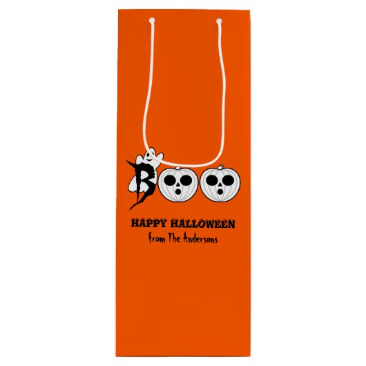 ブー！ハロウィーン幽霊抱き枕 ワインギフトバッグ (正面)