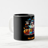 ブー!ハロウィーン – ホカスポカスオレンジブラック ツートーンマグカップ (正面左)