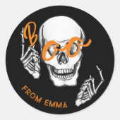 ブー！ハンド絵を描スカルシール ラウンドシール (正面)