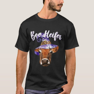 ブー+ヒファー+ハロウィン+カウ+ファーマー Tシャツ