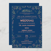 ブー&ピーチフローラムスリム結婚式招待状 招待状 (正面/裏面)