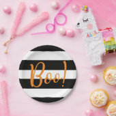 ブー!ブラックストライプ紙プレート ペーパープレート (パーティー)