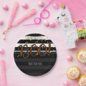 ブー！ブラック&オレンジホワイト金ゴールドハローウィンパーティ ペーパープレート (パーティー)