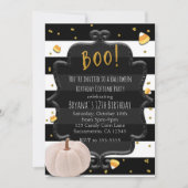 ブー！ホワイトパンプキン&キャンディーコーンハローウィンパーティ 招待状 (正面)