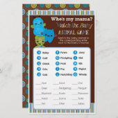 ブー・モンスターズ赤ちゃんシャワーゲーム動物の試合を覗く (正面/裏面)