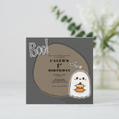 ブー!リトル幽霊グレーハロウィーン1st誕生日 招待状 (スタンド正面)