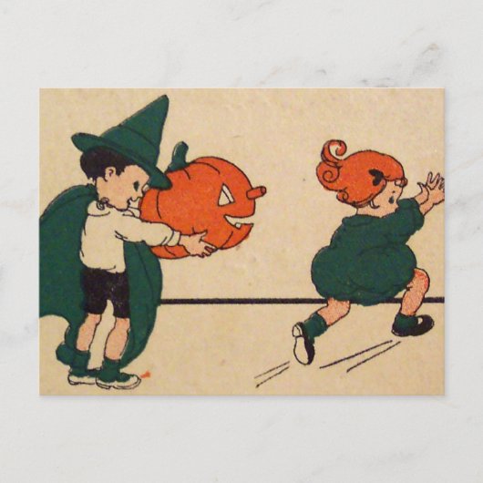 ブー!(ヴィンテージハロウィンカード) ポストカード (正面)