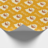 ブー！三角形スカーフ付き可愛いハロウィン幽霊 ラッピングペーパー (角)