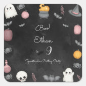 ブー！不気味子供の誕生日パーティー スクエアシール (正面)