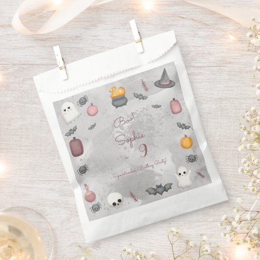 ブー！不気味子供の誕生日パーティー フェイバーバッグ (クリップ留めされた状態)