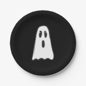 ブー！可愛い不気味幽霊ハロウィーンの衣装パーティー ペーパープレート (正面)