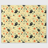 ブー!幽霊とスターシームレスラッピング紙アート ラッピングペーパー (フラット)