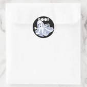 ブー!幽霊漫画のシール ラウンドシール (バッグ)