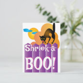 ブー!怖いハロウィーン猫 ポストカード (スタンド正面)