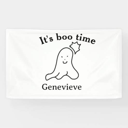 ブー(恋人)の日 ハロウィン デート ゴースト ブラック 横断幕 (横)