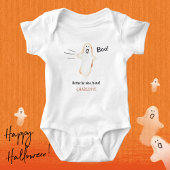 ブー！手描き可愛い幽霊 ベビーボディスーツ