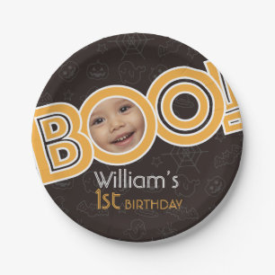 ブー!! 楽しいハロウィンの誕生日カード ペーパープレート