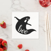 ブー。白黒かわいい幽霊ハローウィンパーティ スタンダードカクテルナプキン (インサイチュ)