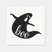 ブー。白黒かわいい幽霊ハローウィンパーティ スタンダードカクテルナプキン (正面)