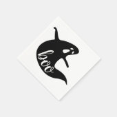 ブー。白黒かわいい幽霊ハローウィンパーティ スタンダードカクテルナプキン (角)