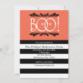 ブー！白黒&オレンジハロウィーン招待状 招待状 (正面)