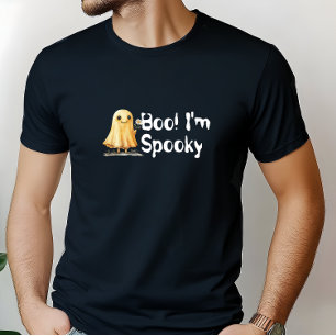 ブー!私はおばけ微笑み幽霊白 Tシャツ