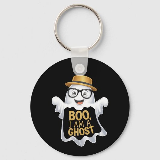 ブー、私はハロウィンの愛不気味者のための幽霊おもしろい キーホルダー (正面)