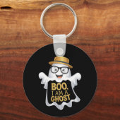 ブー、私はハロウィンの愛不気味者のための幽霊おもしろい キーホルダー (正面)